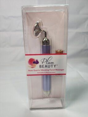 Plum Beauty Anti Aging Rose Quartz Vibrating Facial Massager Smooth Rejuvenates